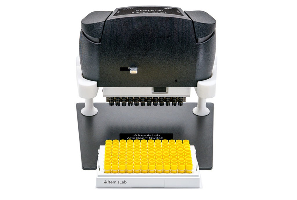 Semi-Automated Handheld Decapper With Interchangeable Cassette Options For Uncapping A Row Of 2D Barcoded Tubes At A Time - Lower Torque - For Decapping Hamilton Tubes